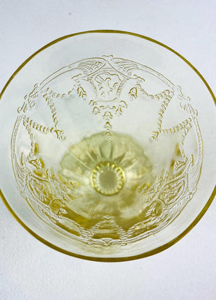 Vintage Anchor Hocking Yellow Depression Glass Ice Tea Water Glasswear. Cameo Ballerina Set of 6. Dining Room Table Decor. Gift for Him Her