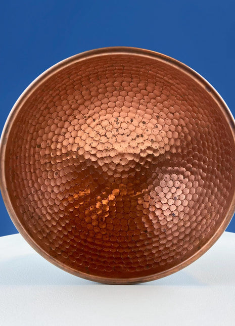 Vintage Copper Hand Pounded Bowl with Handle. For Kitchen Use or Display. Modern Farmhouse. Dining Room Table Decor. Gift for Him or Her.