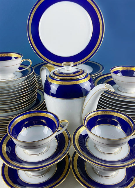 Vintage Eminence by Rosenthal Cobalt Blue and Gold Serving Dish Set. 5 Pieces 12 Place Settings. Dining Room Decor. Fine Dining.