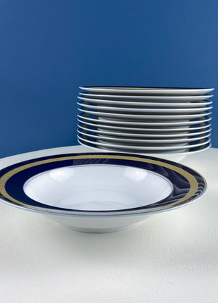 Vintage Eminence by Rosenthal Cobalt Blue and Gold Serving Dish Set. 5 Pieces 12 Place Settings. Dining Room Decor. Fine Dining.