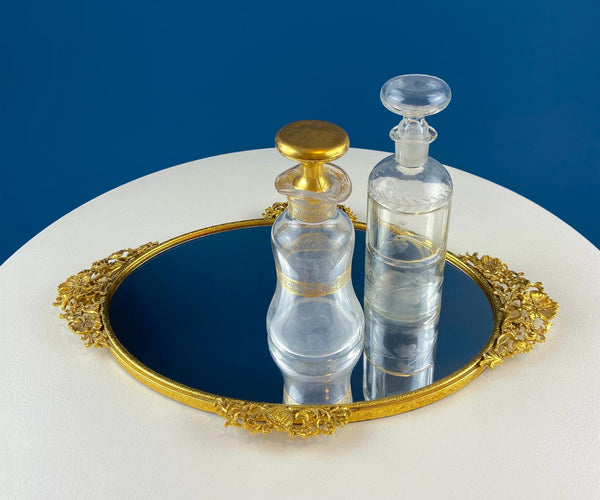 Vintage Gold Dresser Vanity Tray. Rich Floral Gilded Metal Motif. Chic –  Anything Discovered