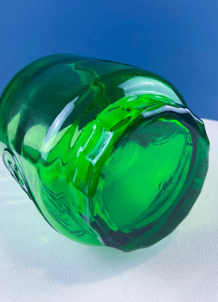 Vintage Green Glass Storage Jar with Lid. Wheton NJ. Glass Canister. Countertop Container or Cookie Jar. Modern Farmhouse. Dining Room Decor