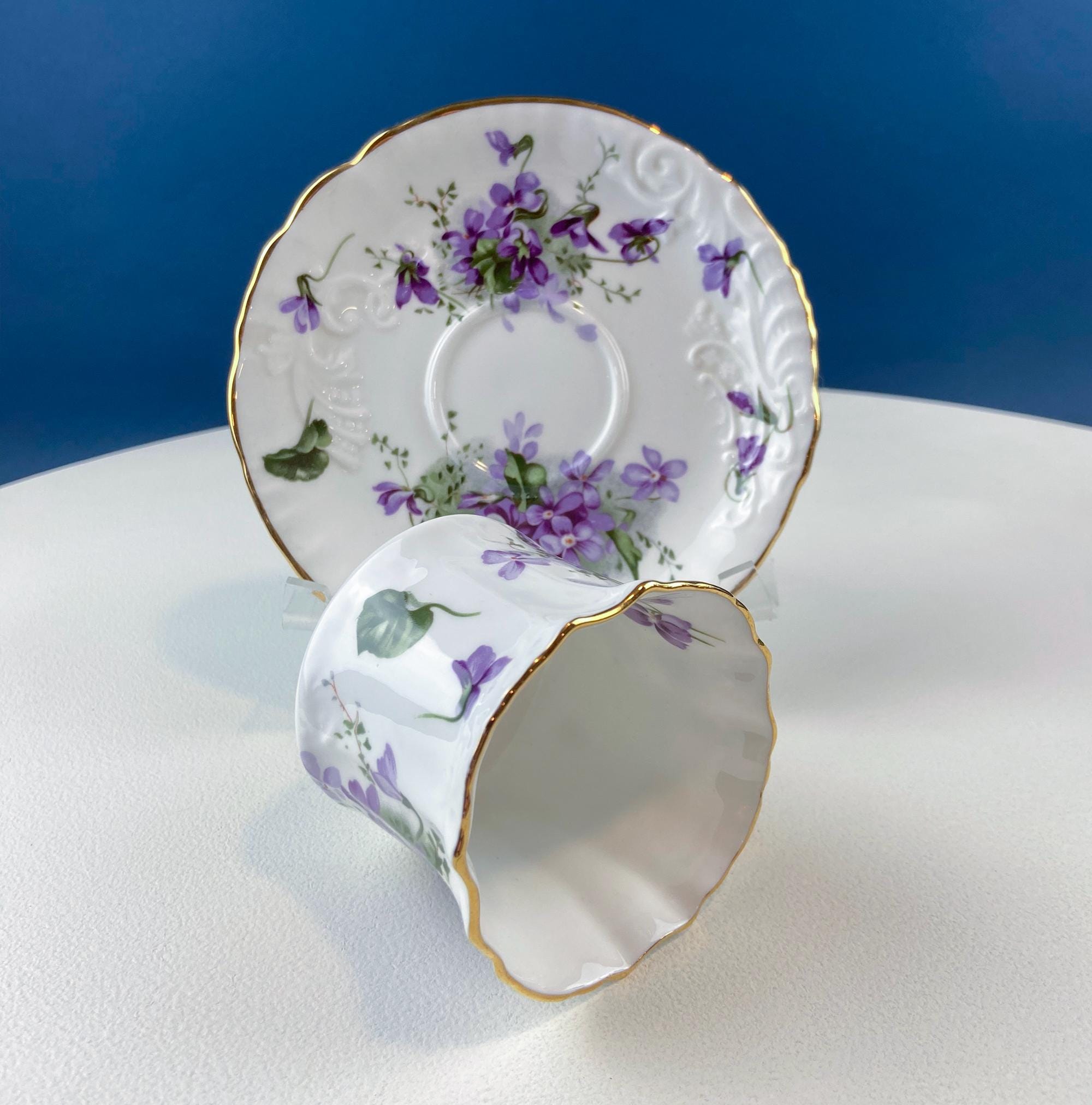 Vintage Hammersley Tea Cup & Saucer with Hand-Painted Victorian 