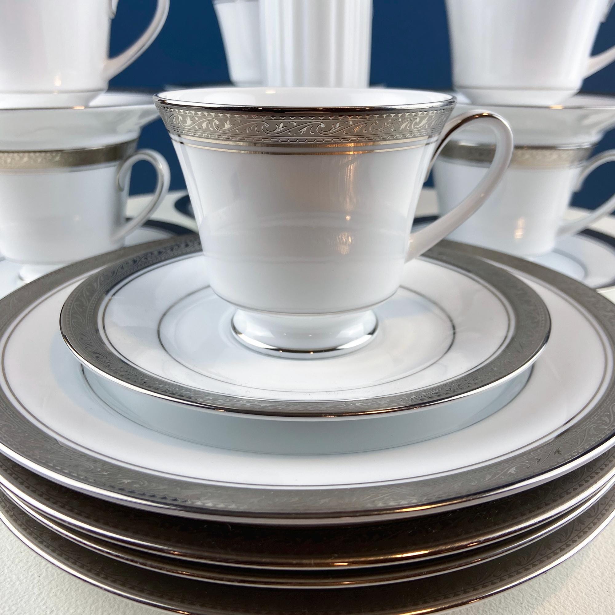 Noritake Crestwood Platinum Cup Saucer Nwot Noritake Crestwood Platinum Cup Saucer Nwot