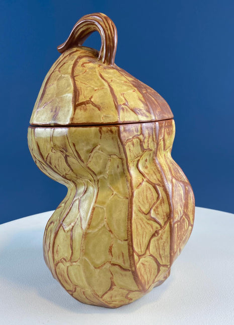 Peanut Cookie Storage Jar. Clay Handmade Canister. Modern Farmhouse. Cottage Living. Kitchen Decor. Funny Gift for Mom Dad Nut Loving Friend