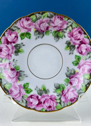 Vintage Royal Sealy Tea Coffee Cup & Saucer with Pink Roses Design. Dining Room Decor. Modern Farmhouse. Tea Garden Party Hosting Essentials