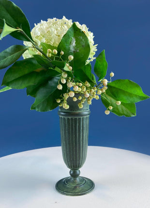 Rustic Green Metal Vases Planter Urns. Set of 3 Varying Shapes & Sizes. Dry Flower Arrangements. Home Garden Display. Florist Supplies.