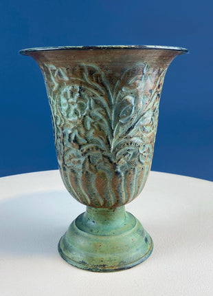 Rustic Green Metal Vases Planter Urns. Set of 3 Varying Shapes & Sizes. Dry Flower Arrangements. Home Garden Display. Florist Supplies.