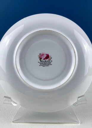 Vintage Stechcol Tea or Coffee Cup and Saucer with Roses and Strawberries Design. Dining Room Decor. Modern Farmhouse. Tea Garden Party.