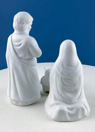 White Bisque Nativity Set. Classic Traditional Minimal Christmas Decoration. 12 Figure Collection. Seasonal Display. Gift for Him or Her.
