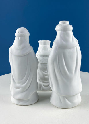 White Bisque Nativity Set. Classic Traditional Minimal Christmas Decoration. 12 Figure Collection. Seasonal Display. Gift for Him or Her.