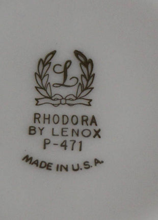 SOLD - Cup / Saucer / Plate Set. Porcelain Trio by Lenox P-471 with Rhodora Pattern.