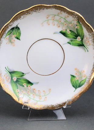 Vintage Grosvenor Teacup & Saucer. Lilies of the Valley and Forget Me Nots Floral Motif. Home Kitchen Dining Room Decor. Modern Country.