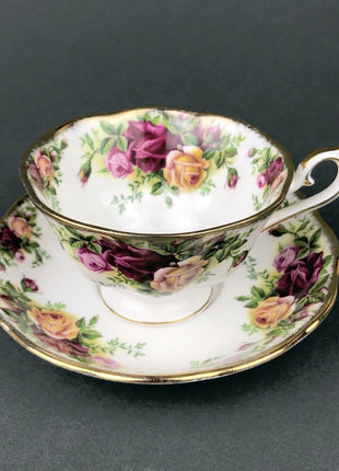 Royal Dover TeaCup and Saucer Set, Old Country Rose, Made in England