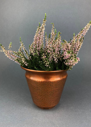 hammered copper plant pot Antique Hand Hammered Brass & Copper Jardiniere Footed Flower Pot Vase – Anything Discovered