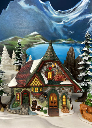 Illuminated Ashbury Inn By Dept. 56. Vintage Christmas Village Porcelain House. Dickens' Village Series. Home or Retail Decor. Kids Room.