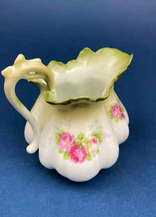 Antique Porcelain Pitcher Creamer Jug Shaped like Tomato Pumpkin. Bavaria Royal Bayreuth Porcelain. Modern Farmhouse. Dining Room Decor.