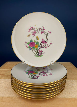 Tea Coffee Serving Set by Noritake, Elvira. 4 Porcelain Cups & Saucers, 4 Square Dessert Salad Plates. Hosting Essentials. Dining Room Decor