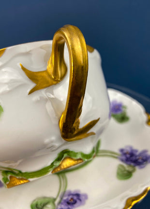 Antique Porcelain Tea Cup and Saucer Trio. Hand-Painted Roses by M&Z Austria and Rosenthal. Home Decor. Tea Hosting Essentials.