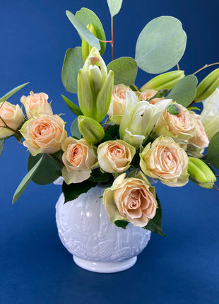 Westmoreland Milk Glass Vase or Planter. Footed Ivy Vase for Growing Ivy.