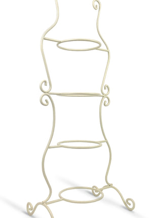 Pedestal Cake Dessert Stand. 10" Blue And White. Reticulated Scalloped Brim. Kitchen Dining Room Display. Modern Country.