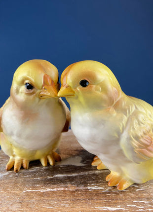 Porcelain Baby Ducks Parade by Dept. 56. Set of Two Ducklings Figurines. Cute Yellow Collectible Birds. Modern Farmhouse. Baby Shower Gift.