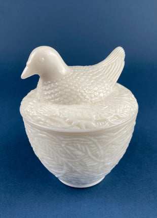 White Basket Weave Motif Ceramic Bird Flower Vase Storage Container Thanksgiving Table Display. Removable Wings. Dining Room Decor.