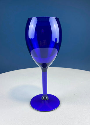 Cobalt Blue Wine Glasses. Set of Four Stemware. Dark Blue Modern Design. Holiday Celebration. Home Dining Room Decor. Gift for Him or Her.