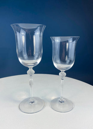 Vintage Fostoria Wine Water Crystal Goblets. Moonlight Blue Wavecrest. Set of 12. Dining Room Table Decor. Collectible Glassware.