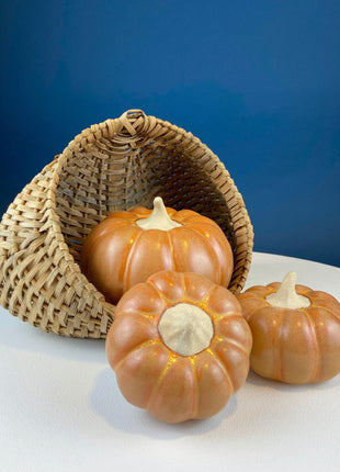 Vintage Large Ceramic Pumpkin. Fall Thanksgiving Celebration. Dining Room Table Decor. Rustic Home or Retail Display. Modern Farmhouse.