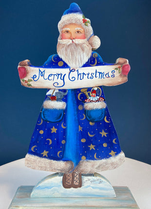 Two Hand-Painted on Wood German Santas or Elves. Rare Belsnickles in Traditional Folk Dress. Nordic Christmas Decor. Home Retail Display.