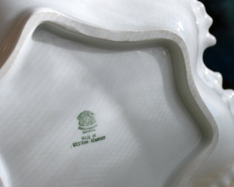 Vintage Bavaria Porcelain Bowl, 22K Gold Rim, Hand-Painted Roses