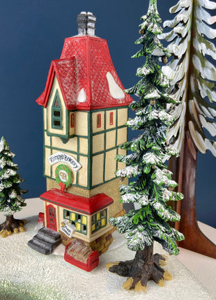 Needle's Tree Farm. Illuminated Porcelain Christmas Village House by Dept. 56. North Pole Series. Magically Detailed Holiday Decor.