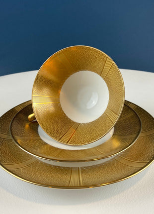 Vintage White and Gold Cup and Saucer. Royal Albert "Golden Rose. " Fine Bone China. Hosting Necessities. Tea Party. Collectibles.