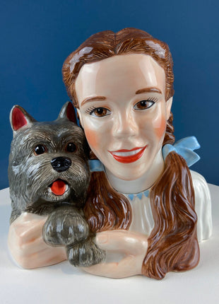 Smiling Frog Cookie Jar by Dept 56. Dapper Toad with Flowers Porcelain Storage Canister. Dining Kitchen Decor. Kids Room.