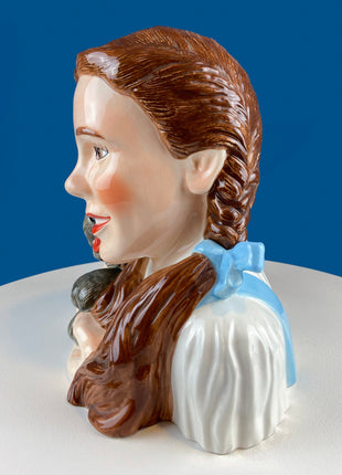 Smiling Frog Cookie Jar by Dept 56. Dapper Toad with Flowers Porcelain Storage Canister. Dining Kitchen Decor. Kids Room.