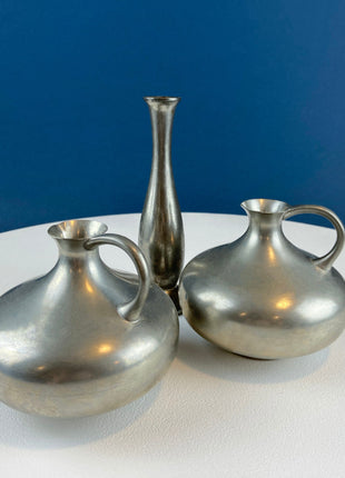 Vintage Metal Candle Holder with 4 Glass Bud Vases. Table Centerpiece. Holiday Celebration. Hostess Essentials. Gift for Him Her.