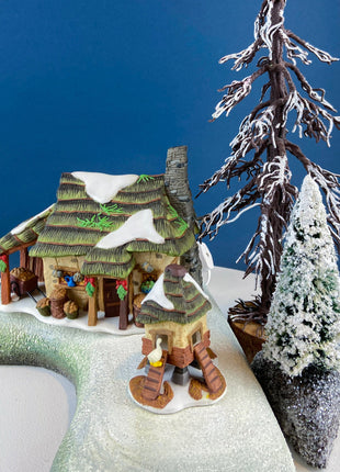 Christmas Village Chicken Coop. Illuminated Porcelain Accessory by O'Well. Seasonal Home or Retail Decor.