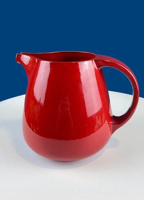 High Gloss Stunning Red Glaze Flower Pot/Vase. Vibrant Red Bowl. Ecclectic Bohemian Home Decor. In-House or Outdoor Herb Garden.