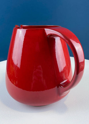 High Gloss Stunning Red Glaze Flower Pot/Vase. Vibrant Red Bowl. Ecclectic Bohemian Home Decor. In-House or Outdoor Herb Garden.