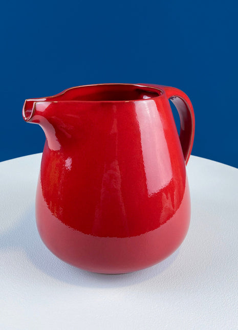 High Gloss Stunning Red Glaze Flower Pot/Vase. Vibrant Red Bowl. Ecclectic Bohemian Home Decor. In-House or Outdoor Herb Garden.