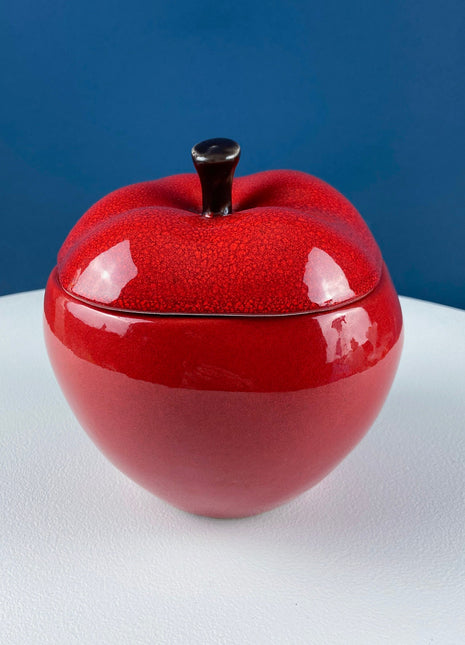 Classic Red Apple Cookie or Storage Jar. Cute Canister. Kids, Dining, Craft Rooms. Kitchen Decor. Imaginative Gift for Teacher. Red Decor.