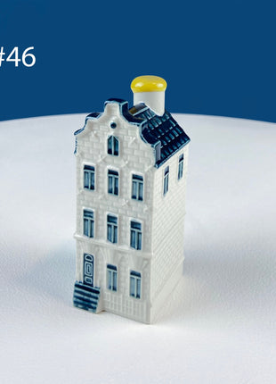 Blue Miniature Gin Bottles in the Shape of Dutch Houses Made by Bols for KLM 1st Class Passengers. Gift for Frequent Traveler, Him or Her.