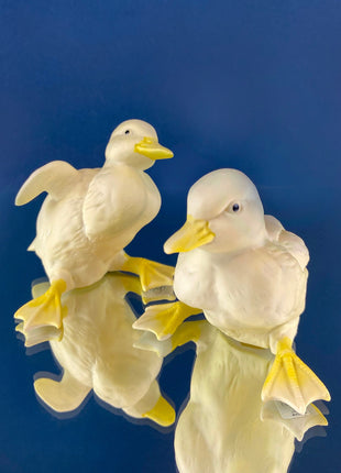 Porcelain Baby Ducks Parade by Dept. 56. Set of Two Ducklings Figurines. Cute Yellow Collectible Birds. Modern Farmhouse. Baby Shower Gift.