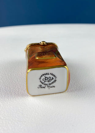 Golf Club Bag Collectible Porcelain Limoges Box. Miniature Hand Painted Pill or Trinket Box. Gift for Golfing Dad, Buddy, Him Her.