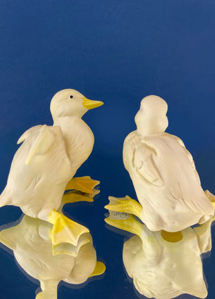 Porcelain Baby Ducks Parade by Dept. 56. Set of Two Ducklings Figurines. Cute Yellow Collectible Birds. Modern Farmhouse. Baby Shower Gift.