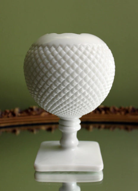 Westmoreland Milk Glass Vase or Planter. Footed Ivy Vase for Growing Ivy.