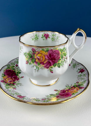 Royal Dover TeaCup and Saucer Set, Old Country Rose, Made in England