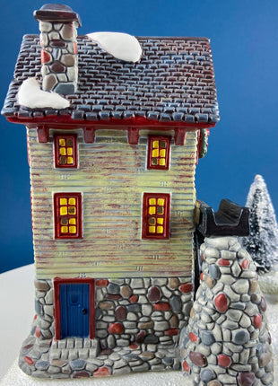 Landgrove Water Mill Porcelain Christmas Village House by O'Well. Santa's Workbench Collection. Holiday Home or Retail Display. Kids Room.