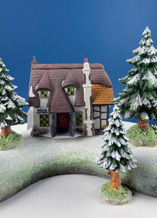 Snowy Scotch Pines by Dept. 56. Beautifully Detailed Snow Covered Trees for Christmas Village. Holiday Home or Retail Display. Set of 3.